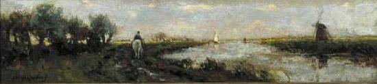 Polderlandschap., Jan Hendrik Weissenbruch